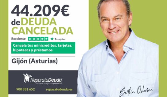 Repara tu Deuda Abogados cancela 44.209€ en Gijón (Asturias) con la Ley de Segunda Oportunidad