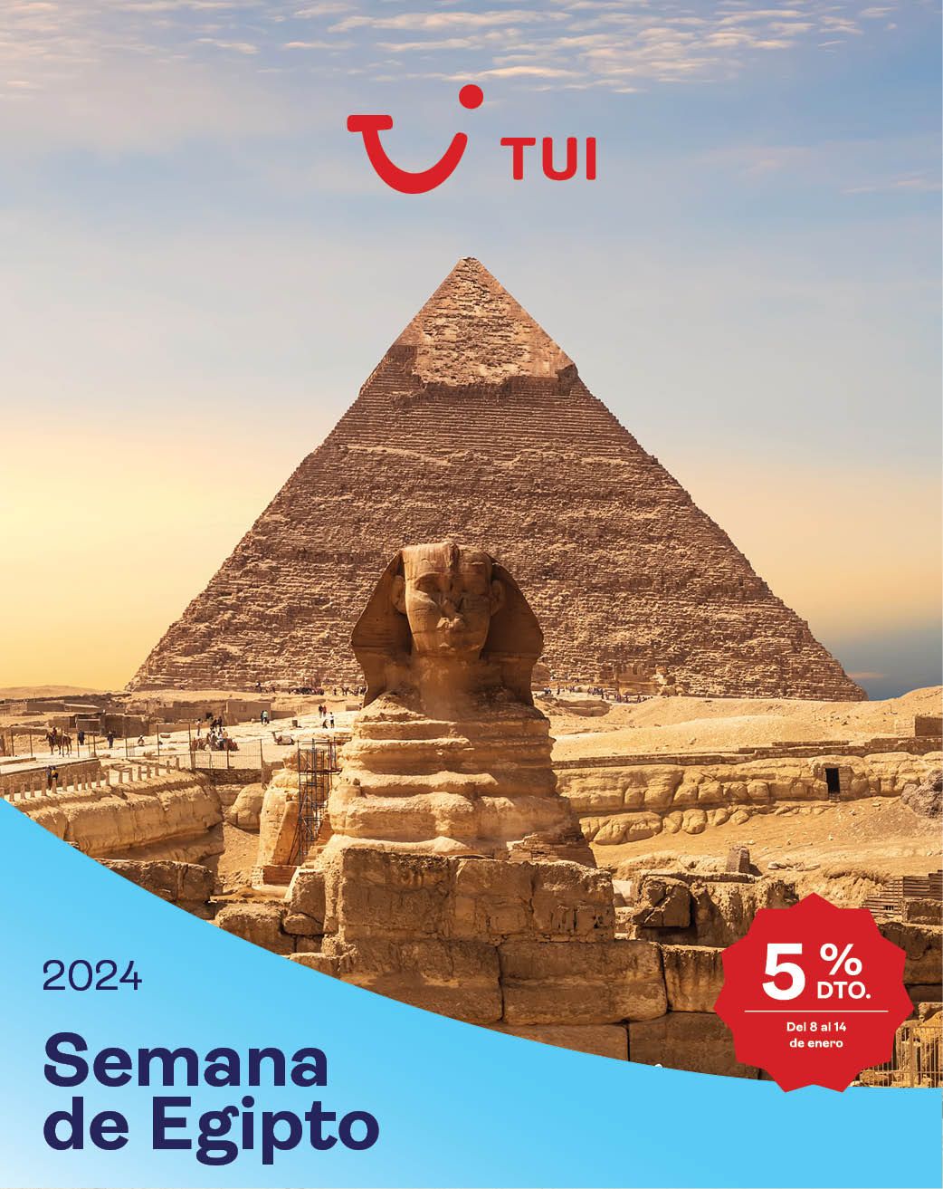 TUI comienza el año con la «Semana de Egipto» y aplica un 5% de descuento en toda la programación al país