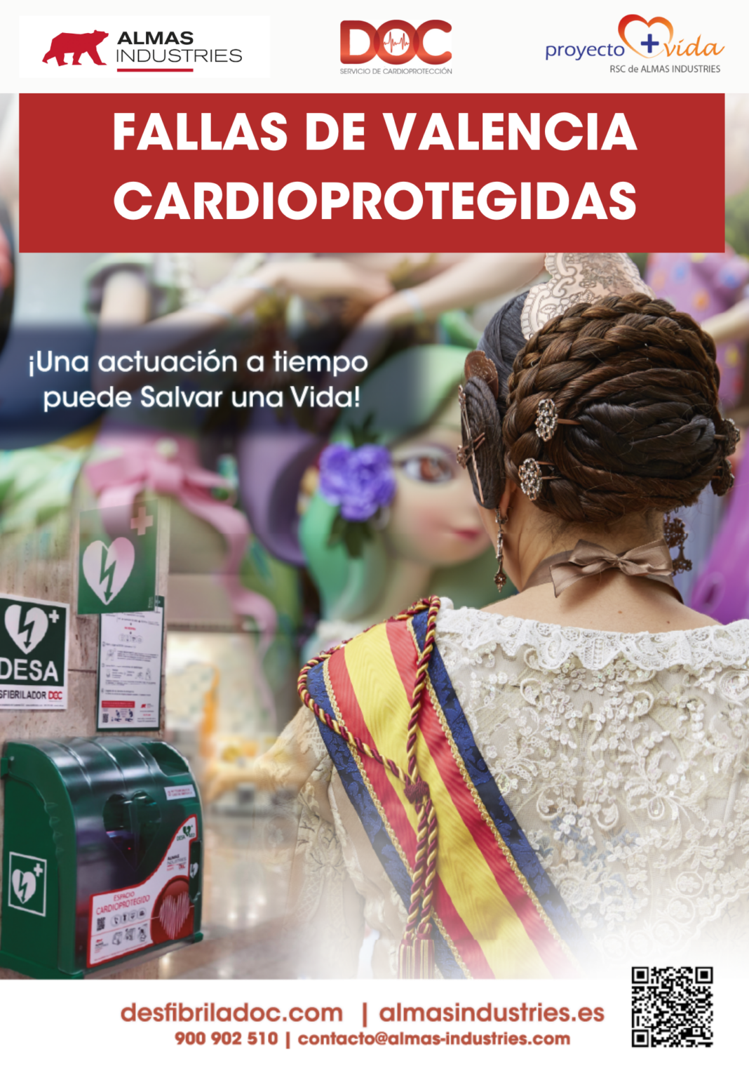 Las Fallas 2024 refuerzan su seguridad con desfibriladores y formación en RCP para convertirse en un referente europeo en cardioproteccción